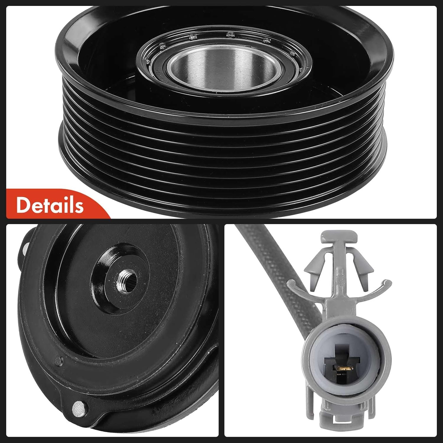 A-Premium Air Conditioner AC Compressor Clutch Kit Compatible with BMW 335i 2012-2015, 335i GT xDrive, 335i xDrive, X5, 535d, 535i, 535i GT, X3, 435i, 435i Gran Coupe, 740i, 740Li, X6, 640i, X4