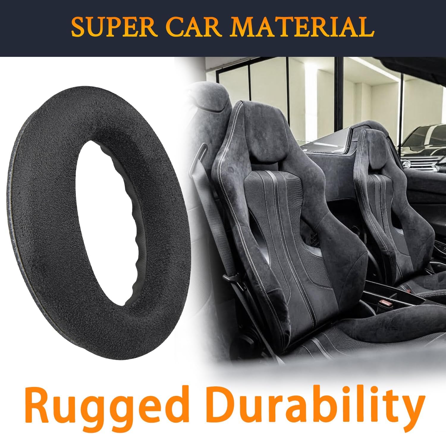 SOULWIT Micro Suede Earpads Replacement for Bose QuietComfort 45 (QC45)/QuietComfort SE (QC SE)/Quiet Comfort Wireless Over-Ear Headphones, Ear Pads Cushions with High Density Foam - Black - Image 5