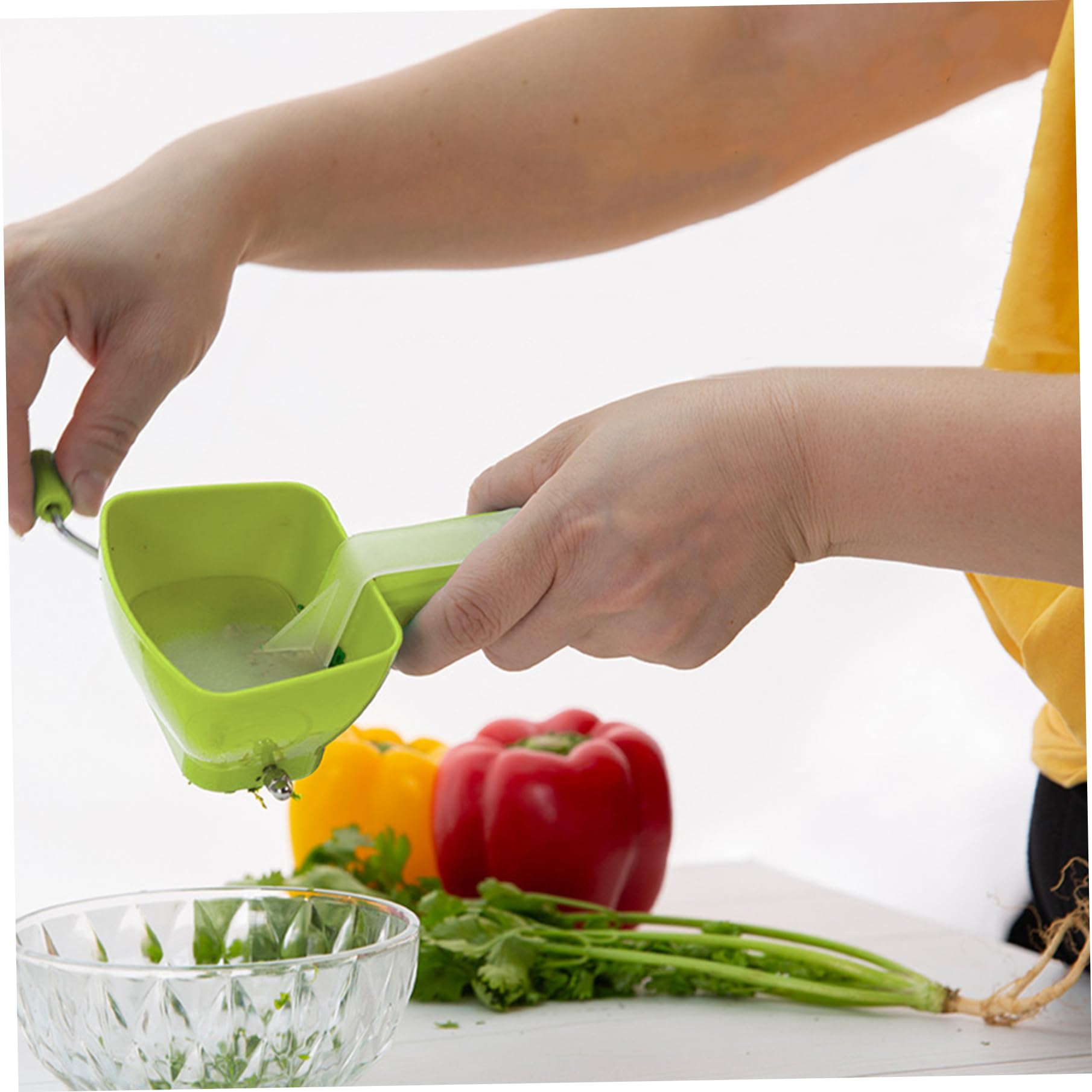 Tritatutto manuale per erbe aromatiche – Tagliaverdure rotante con manico per erbe fresche, avena, grano e chicchi di caffè