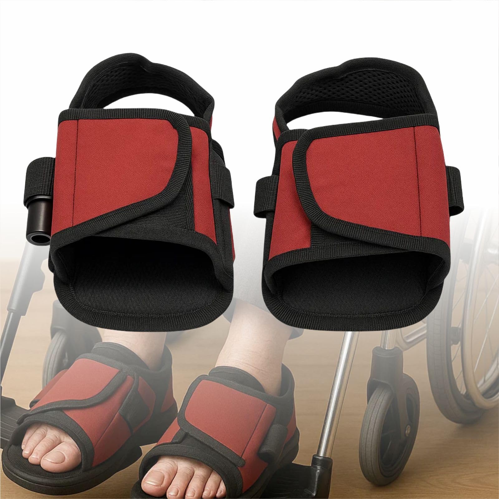 Soporte de pie para silla de ruedas para personas mayores y discapacitados, correa de posicionamiento antideslizante para zapatos, cinturón de asistencia protector, 2 unidades