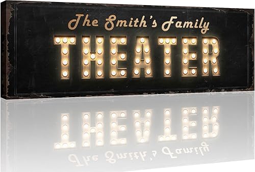 Vista 3 de Tailored Canvases Theater Wall Decor - Personalized Movie Cinema Art Print Canvas for Studio Room Accessories, Home Media Room, Entertainment Hall