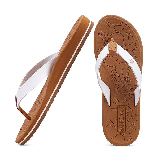 ONCAI Women's Flip Flops Comfortable Arch Support Yoga Mat Summer Beach Walking Thong Cushion Sandals Ladies Outdoor Vacation Essentials Slide Shoes Rubber Soles US Size 5-11