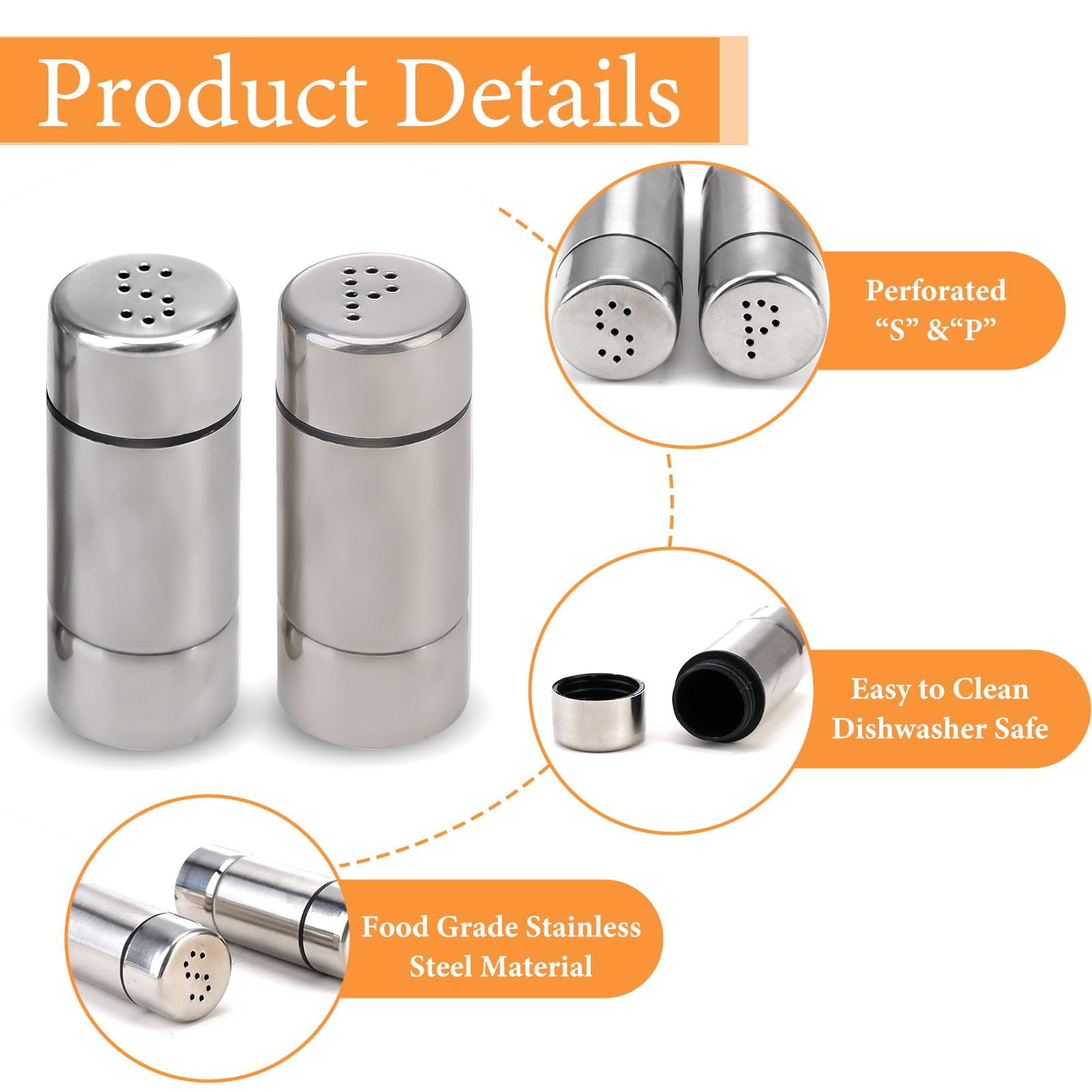 Salière Poivrière Buyer Star - Lot De 2 - Acier Inoxydable - Forme œuf Design