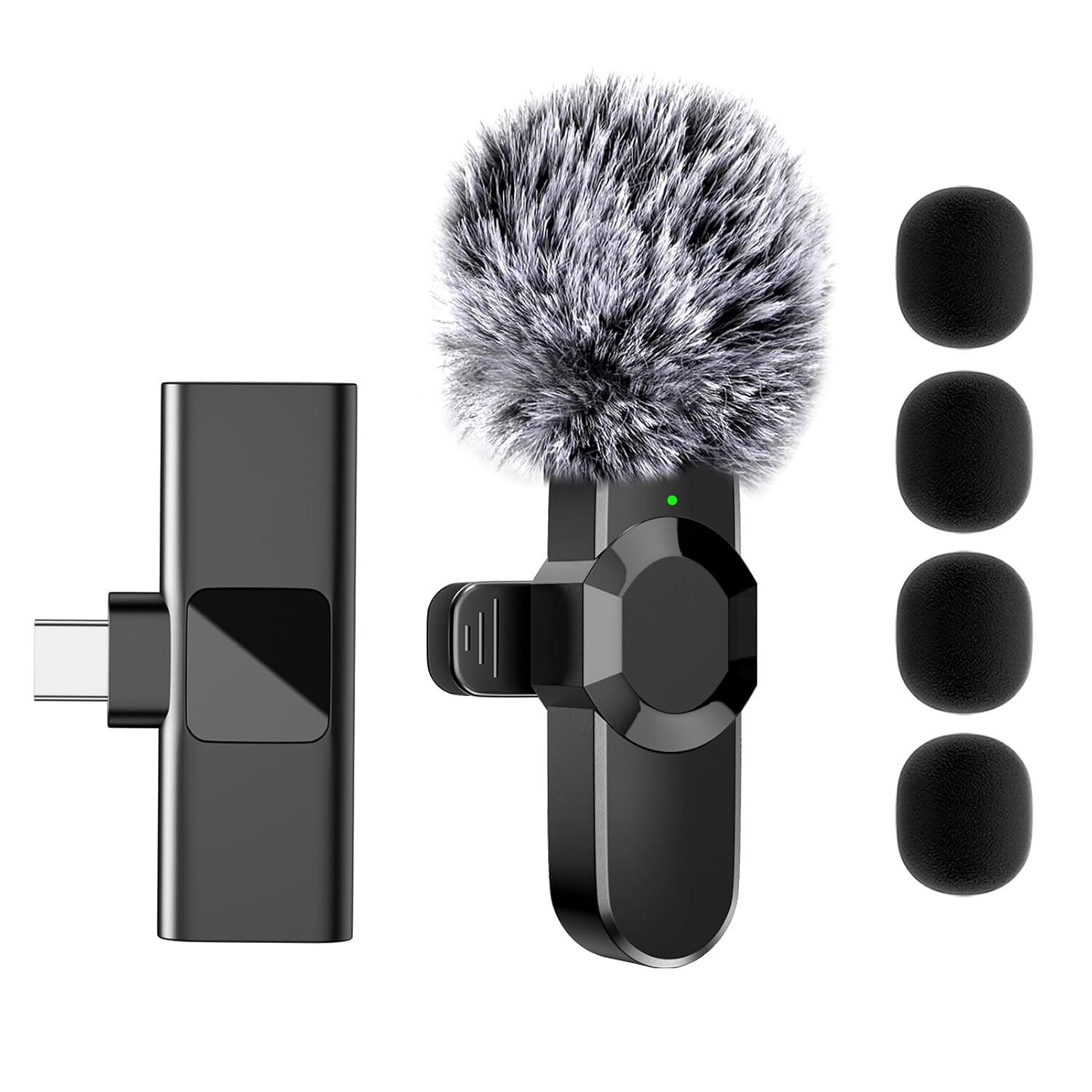 Liaoan Weiyu Wireless Lavalier Microphones for USB C - Cordless Omnidirectional Condenser Recording Mic for Interview Vide...