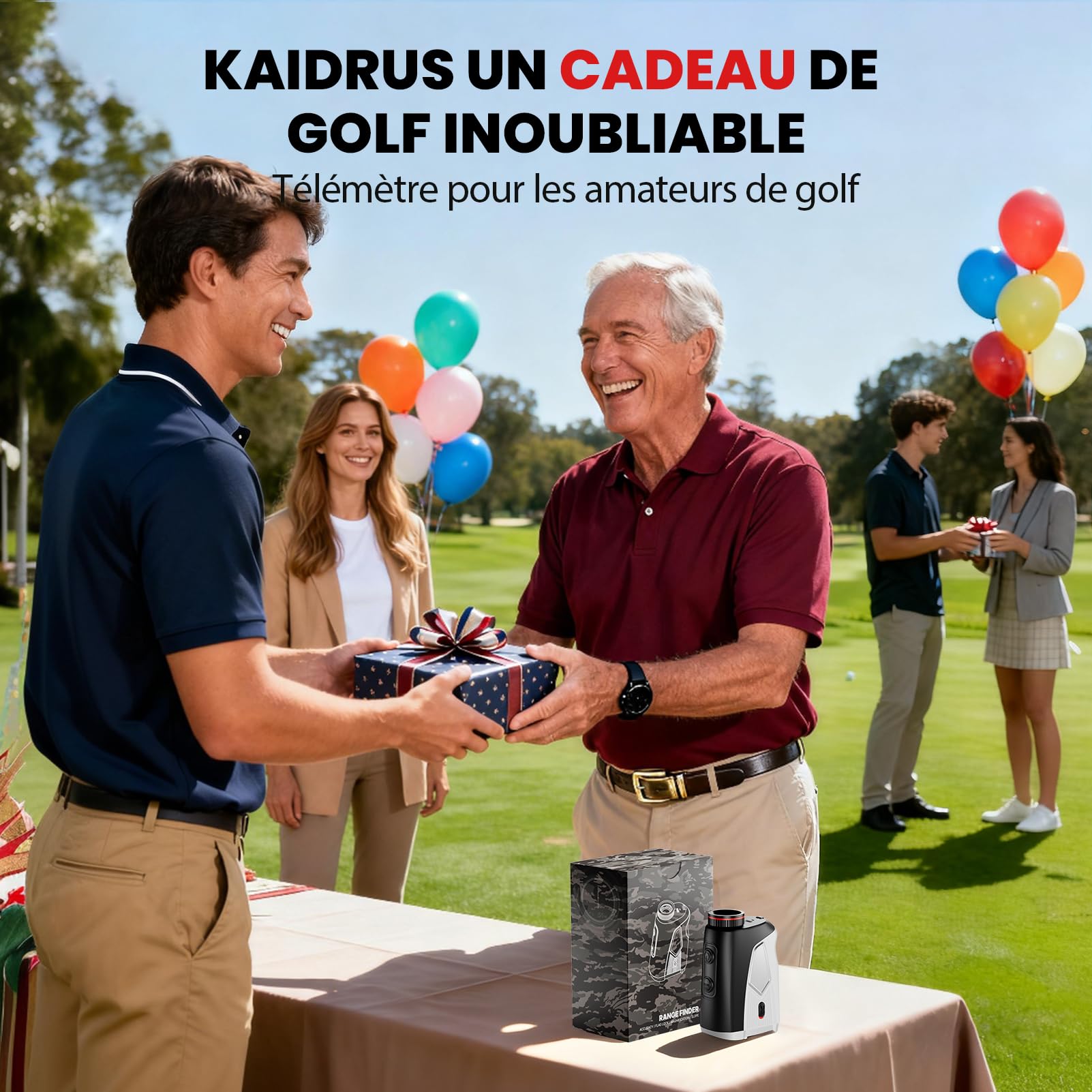 Télémètre de golf avec pente marche/arrêt, 1 374 m, grossissement 7x, haute précision, pour golf/chasse, verrouillage de drapeau avec vibration, télémètre de golf portable, rechargeable
