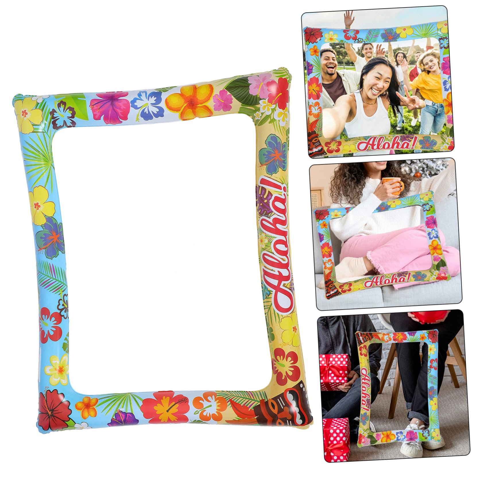 TOYANDONA 3 Stück Aufblasbarer Foto Rahmen für Partys Hawaii Design Leicht und Tragbar für Fotos und Party Dekoration Vielseitig Einsetzbar für Hochzeiten Übernachtungspartys und Silvester