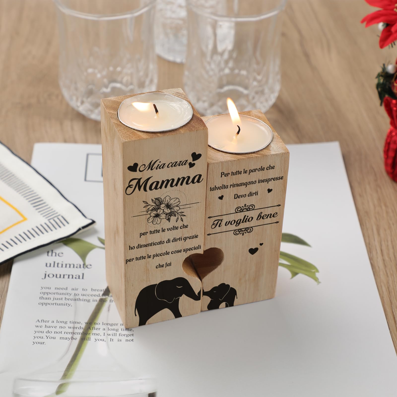 Blumuze Regalo Mamma, Portacandele Regali Per Mamma, Regalo Compleanno Mamma Da Figlia Figlio,Regalo Per Mamma Sul Suo Compleanno Anniversario Di Natale Matrimonio Festa Della Mamma