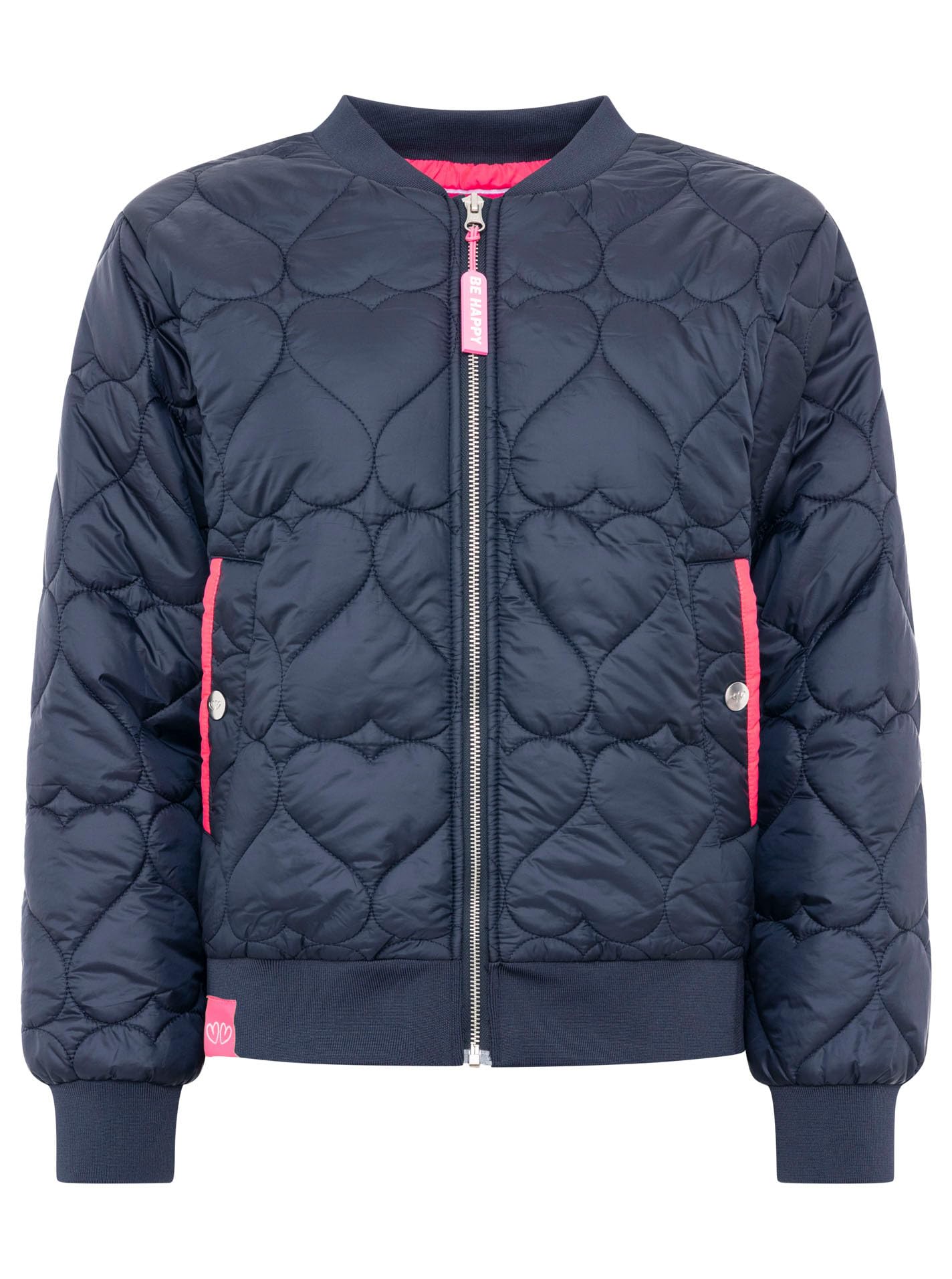 Zwillingsherz Damen Steppjacke mit Herzmuster – Leichte Bomberjacke – Kurze Übergangsjacke für Frühling & Herbst – Komfortable Outdoorjacke mit Reißverschluss – Stylische Jacke für Alltag & Freizeit