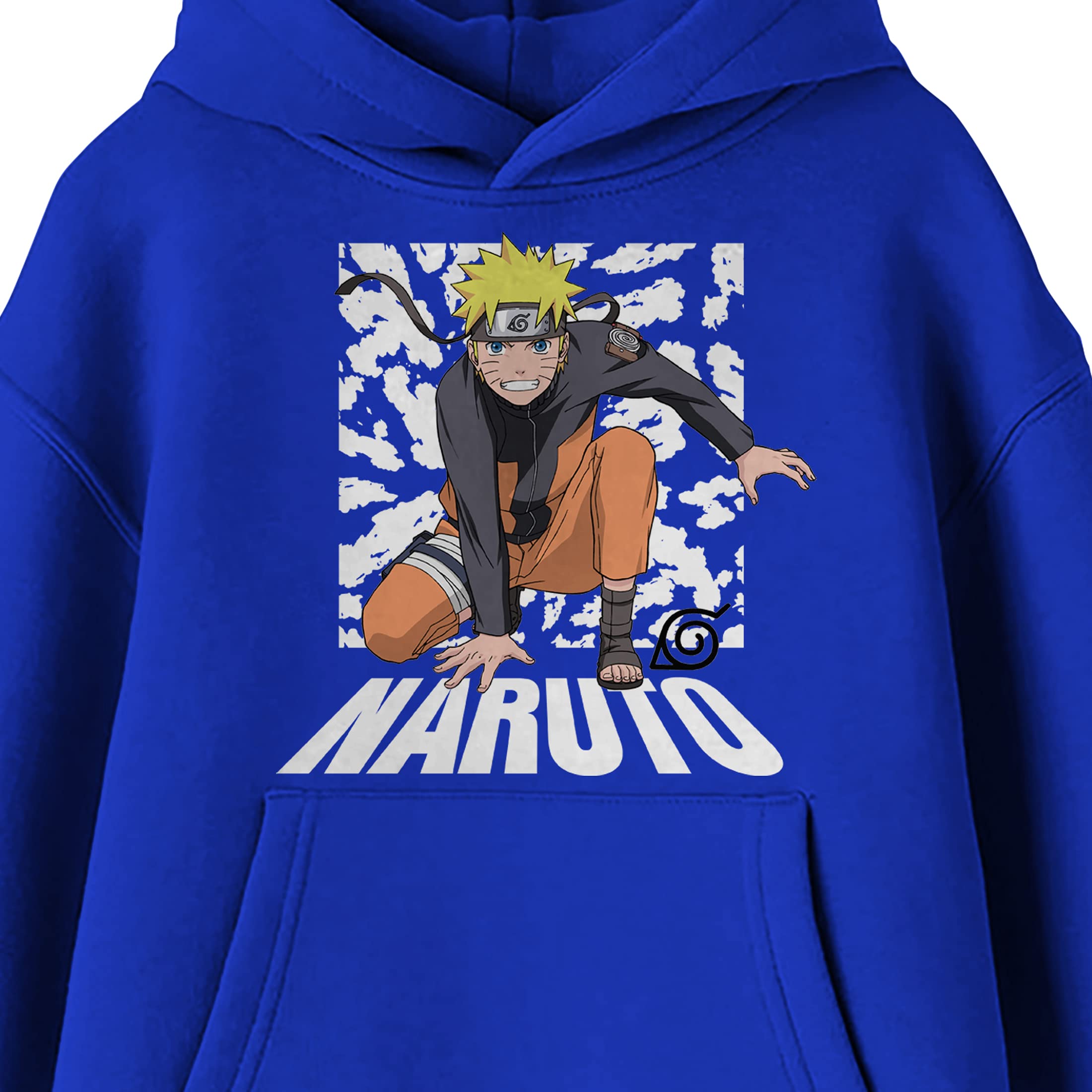Bioworld Kapuzenpullover Naruto Shippuden Anime Cartoon Königsblau für Jugendliche Jungen, Blau, XS
