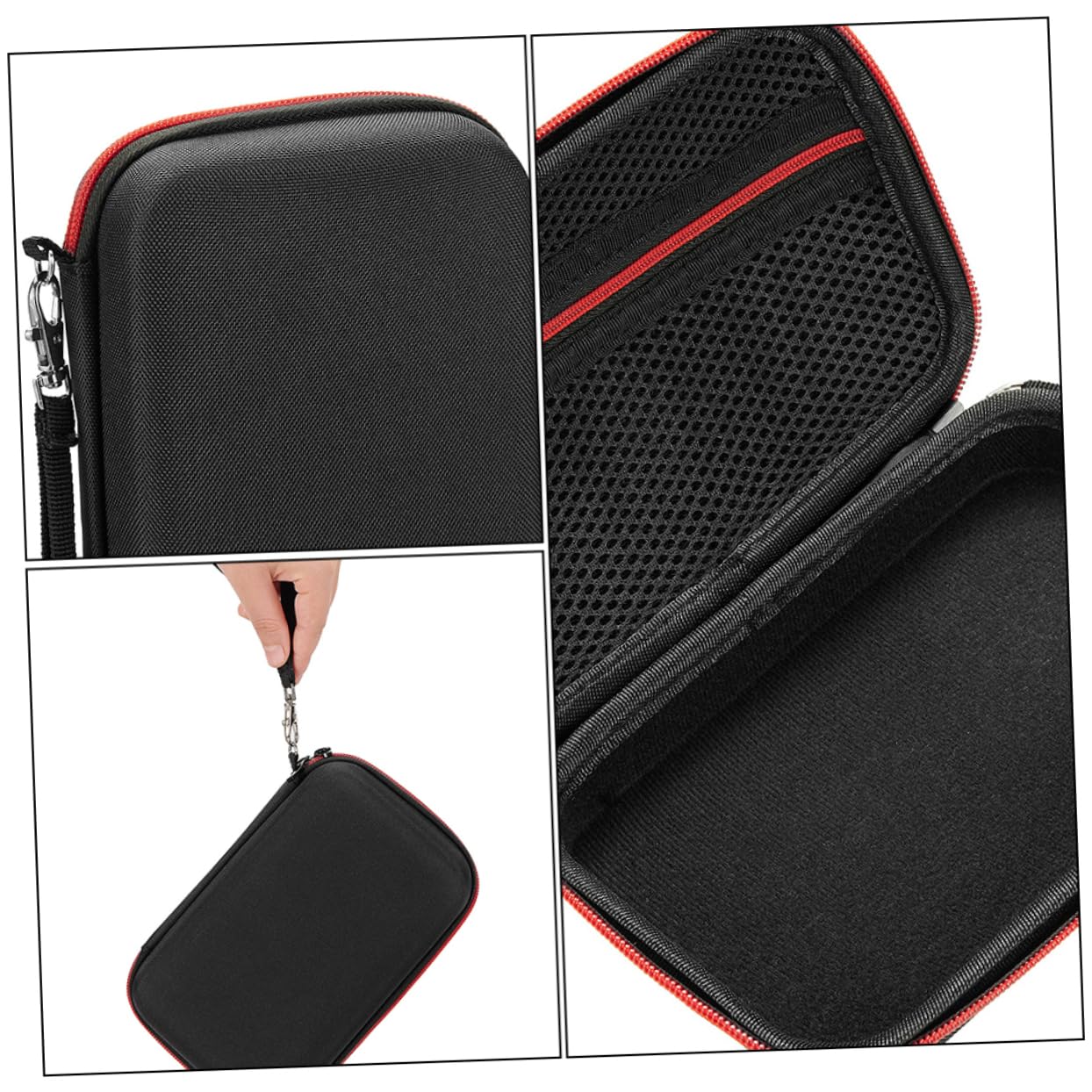 Estuche Protector de Eva para Termómetro Digital de Frente, Rojo, Portátil Prueba de Golpes, con Cordón para Guardar y Proteger