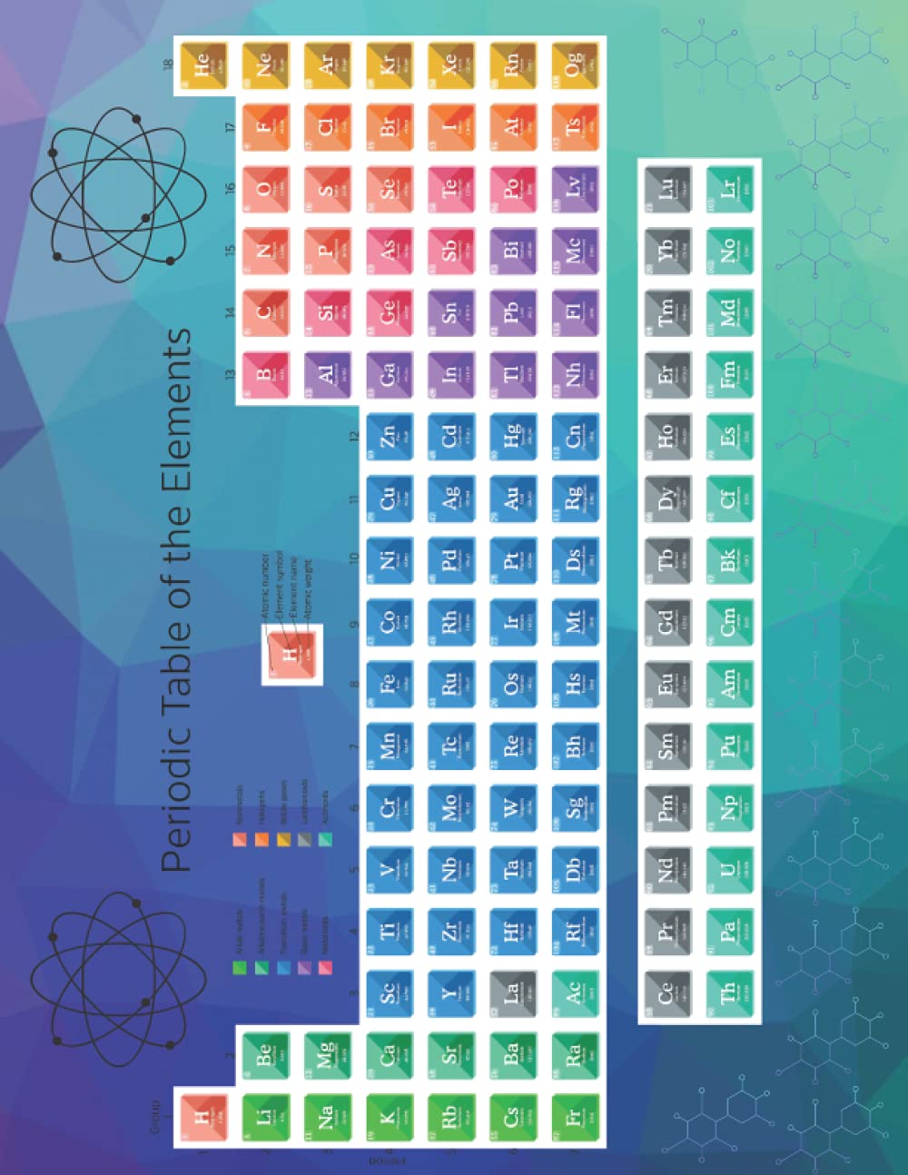 Laboratory Notebook With The Periodic Table Of The Elements: Chemistry/ Biology Notepad For Lab-notes, Science Student Research Journal, Small Hexagon Shapes, 8.5x11 Inches (A4), 100 Pages