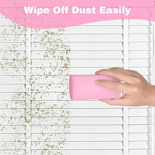 Miniatura 10 de Fikoksol Paquete de 4 esponjas de limpieza, esponja amarilla antiarañazos, esponja húmeda para limpiar zócalos y persianas, rejillas de ventilación,