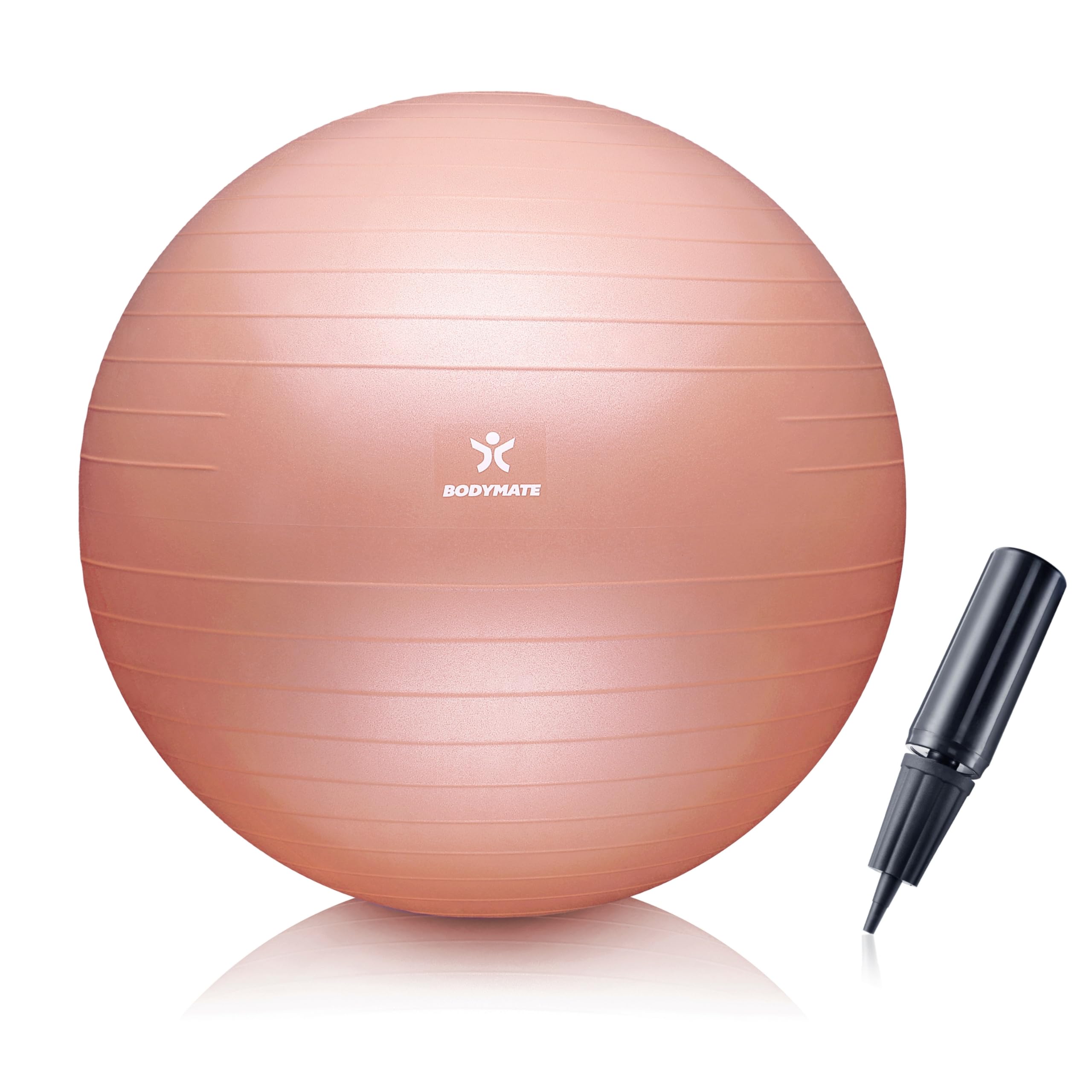 BODYMATE Pelota de Ejercicio para Fitnes con Sistema antirreventones | con bombín | Bola de Yoga Pilates y Ejercicio | Balón para Sentarse | Balon de Ejercicio para Fitness - 1