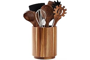 Acacia Wood Utensil Holder for Kitchen Counter
