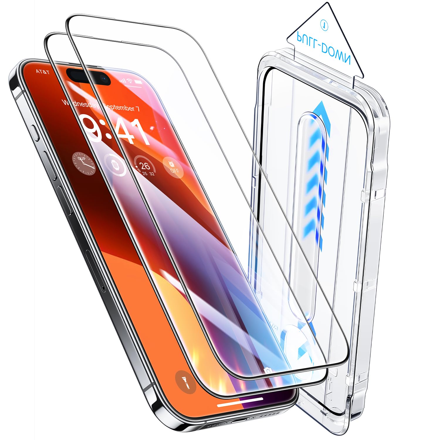 Toughest 9H+ Glass for iPhone 16 Pro Max Screen Protector [Military Grade Shatterproof][Full Coverage Protection] HD Screen Protector iPhone 16 Pro Max Top Durable Tempered Glass, 2 Packs