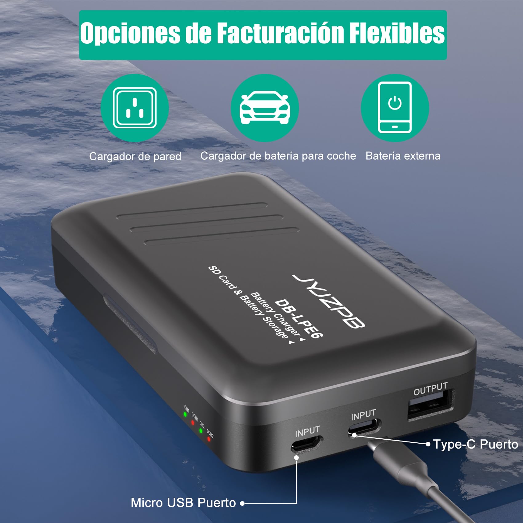 JYJZPB 2X LP-E6 LP-E6N Baterías de Repuesto 2300mAh y Cargador de Batería para Canon LP-E6, Compatibles con Canon EOS 5D Mark II, III, IV, 5DS, 5DS R, 60D, 6D Mark II, 7D, 7D Mark II, 70D, 80D, R5, R6