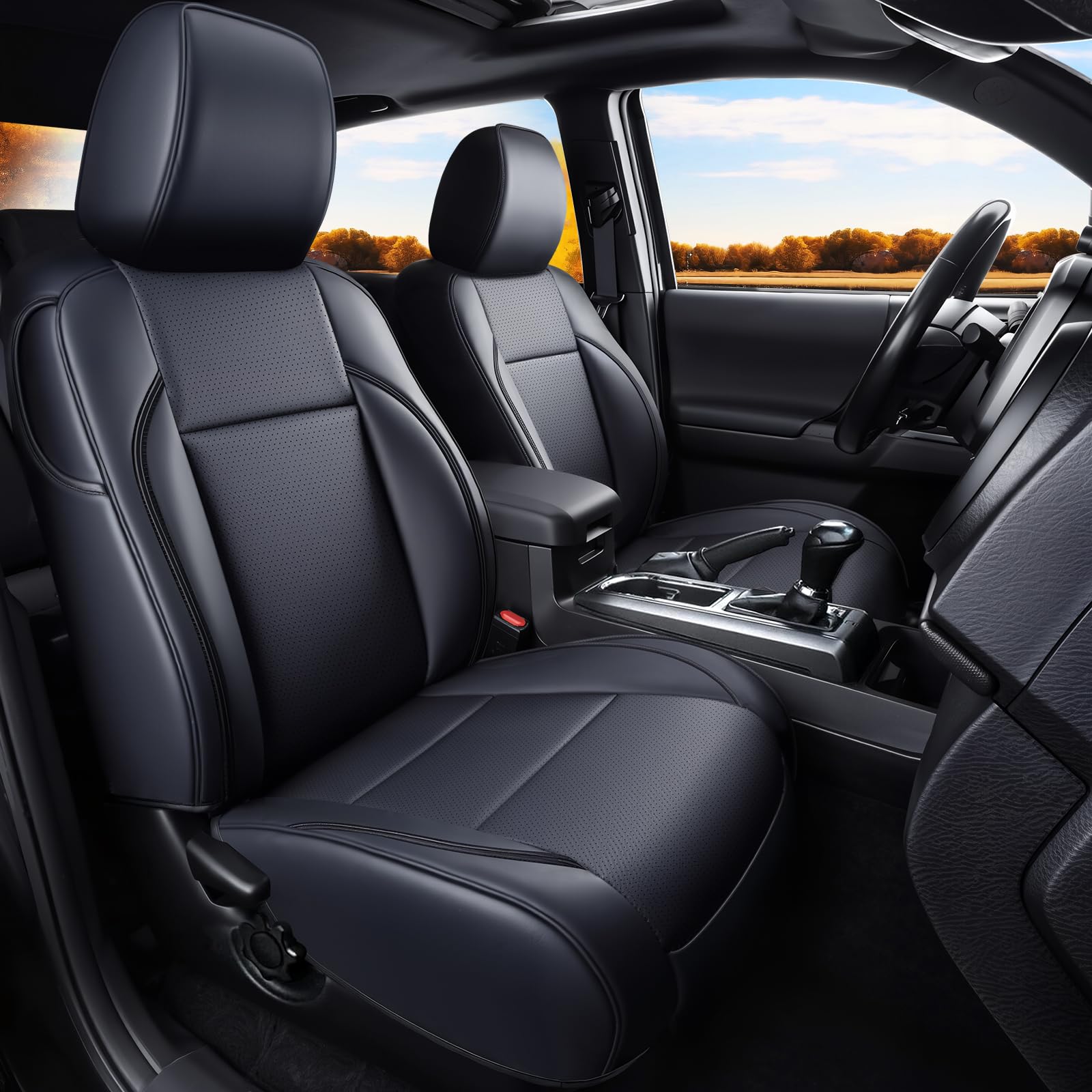 FQFZYMX Tacoma Seat Covers (Full Set, Black)