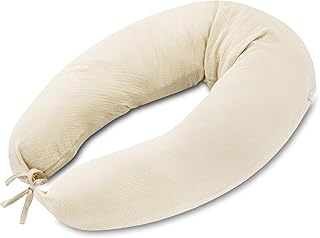 Totsy Baby Seitenschläferkissen Schlafkissen für Seitenschläfer 190 cm - Kuschelkissen Pregnancy Pillow Pillows for Sleeping Lagerungskissen Langes Kissen mit Musselin Bezug