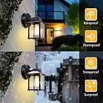 2 Pack Outdoor Wall Light, Exterior Waterproof Wall Sconce Light Fixtures, Black Front Door Wall Lantern with Clear Glass Shade, Aluminum Anti-Rust Porch Lights for Garage, A19 Bulbs Included