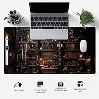 Vista 2 de Black Vintage Gothic Desk Mat Black Dark Academia Desk Pad Medieval Bookshelf Large Flower Mouse Pad XXL Plant Mousepad Extended Laptop Computer