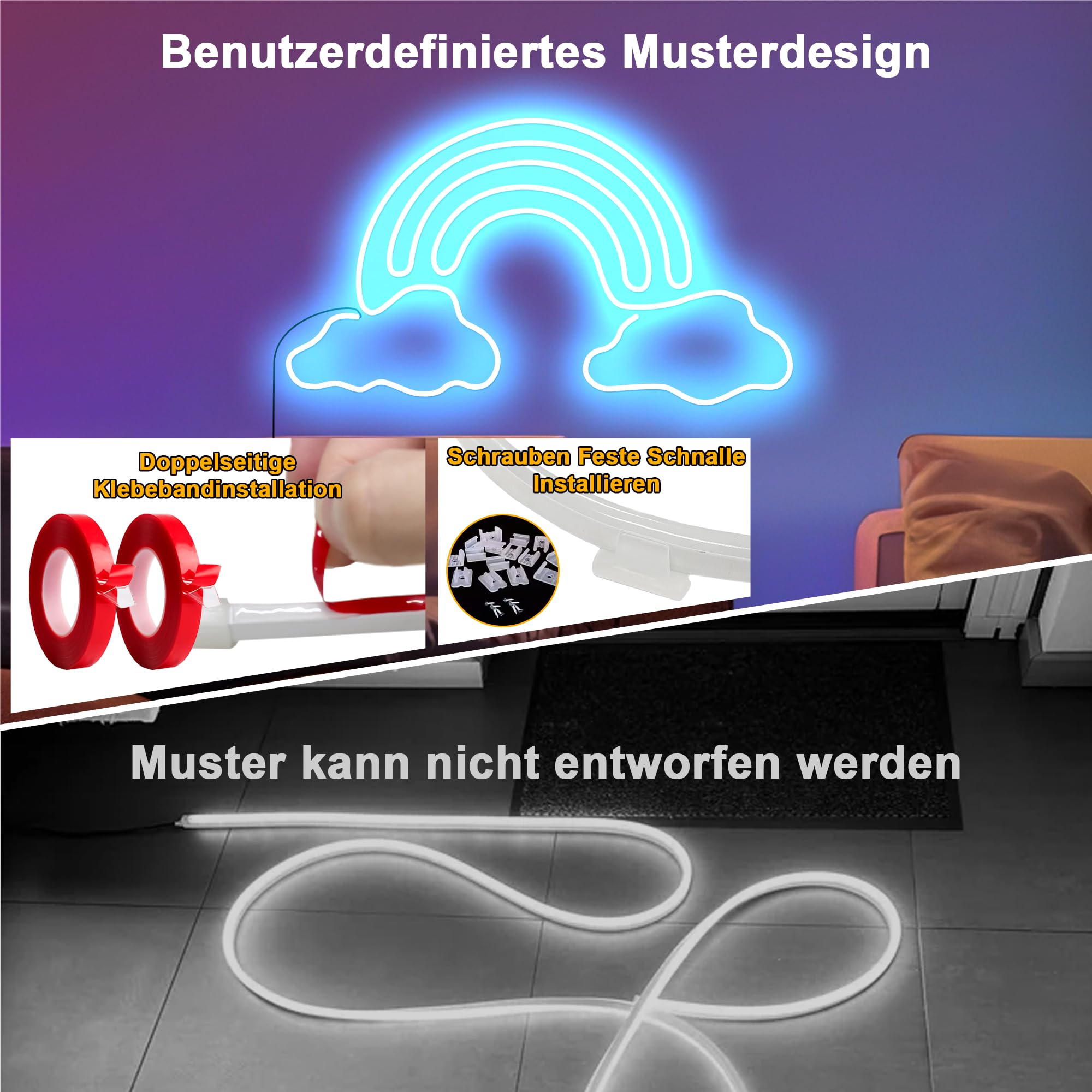 Cozylady RGB Neon Led strip Light, mit Fernbedienung, APP Steuerung, wasserdichte flexible Rgb Streifen, 24V LED Neon band für Schlafzimmer, Heiminnenausstattung Dekoration. (6M)