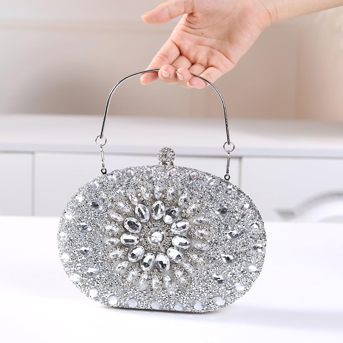 Women's Evening Bags Sparkly Rhinestone Clutch Purses Luxury Handbags | Sparkly, Rhinestone, Luxury, Sparkly, Rhinestone, Luxury - Image 2