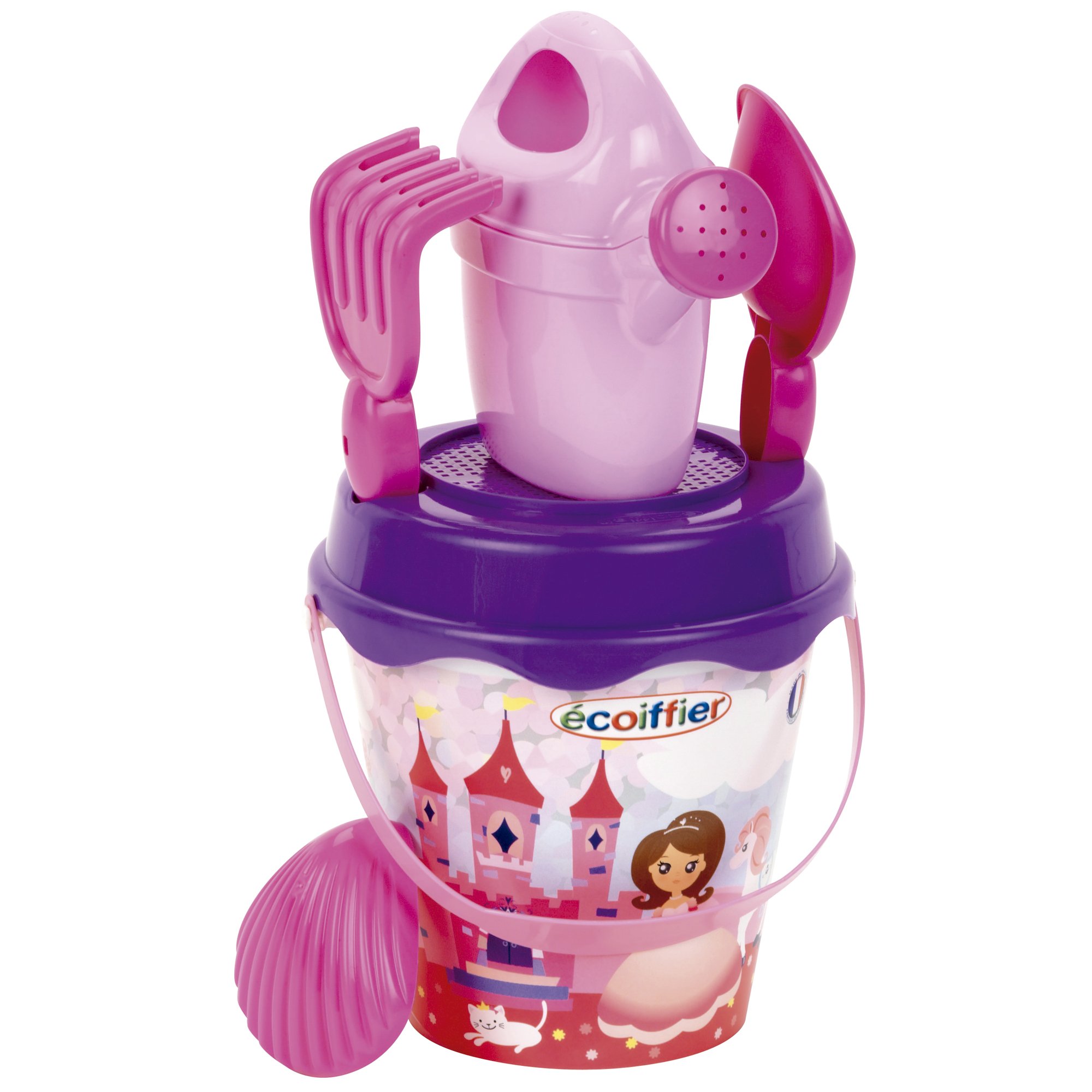 Écoiffier- Mundo Princesas Cubo de Playa Completo con regadera (Smoby 633)