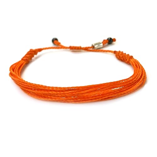 Custom Sized Orange Awareness Bracelet - Leukemia End Gun Violence CRPS Multiple Sclerosis Kidney Cancer ADHD Ribbon Cause Jewelry for Men Women and