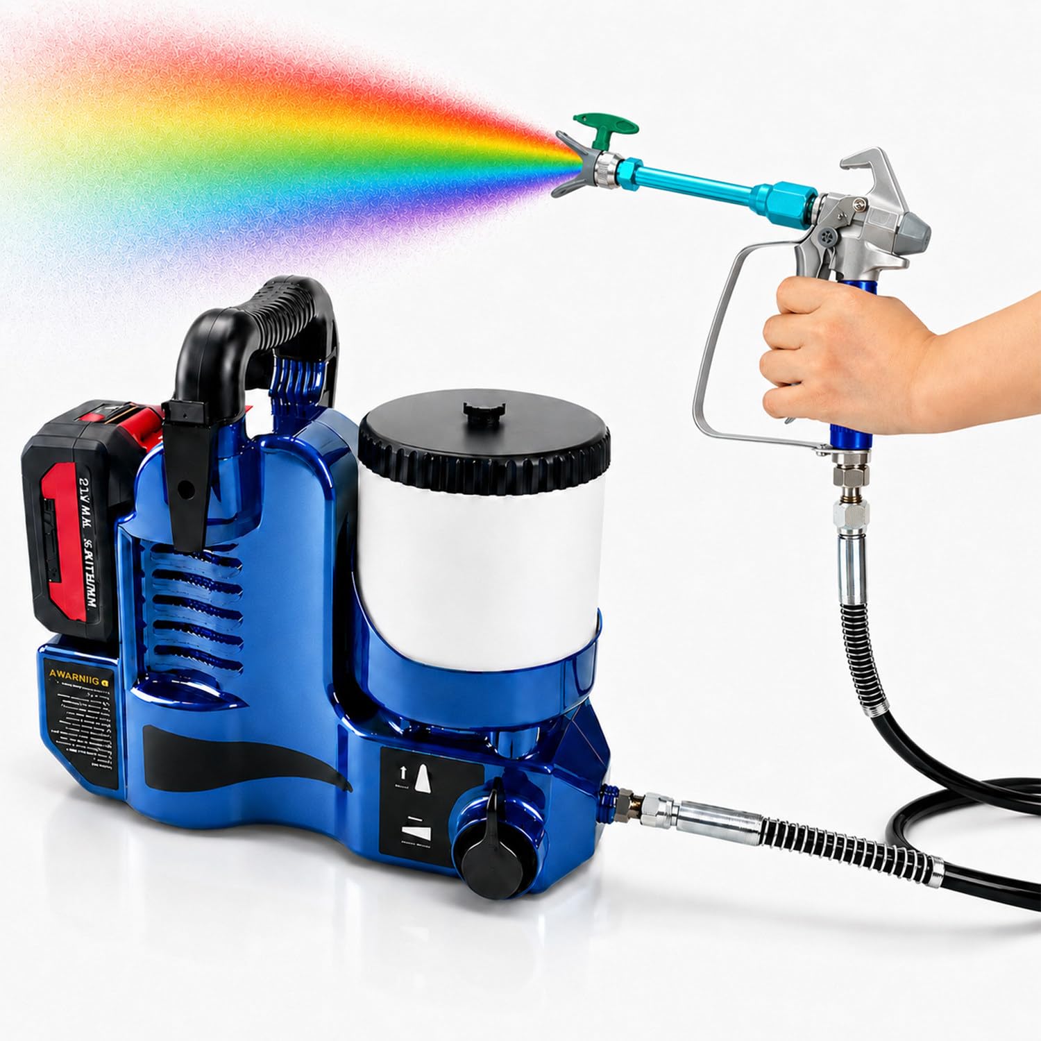 Twostronking Multicolor Portable Paint Sprayer, 1.2L Airless Sprayer, 750W Paint Sprayer