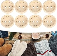 Vista 2 de Botones de madera, 100 botones decorativos de ropa, botones de costura de doble agujero, para manualidades, costura, ropa, tejer, hacer tarjetas