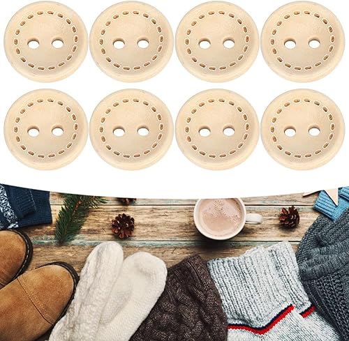 Miniatura 2 de Botones de madera, 100 botones decorativos de ropa, botones de costura de doble agujero, para manualidades, costura, ropa, tejer, hacer tarjetas de