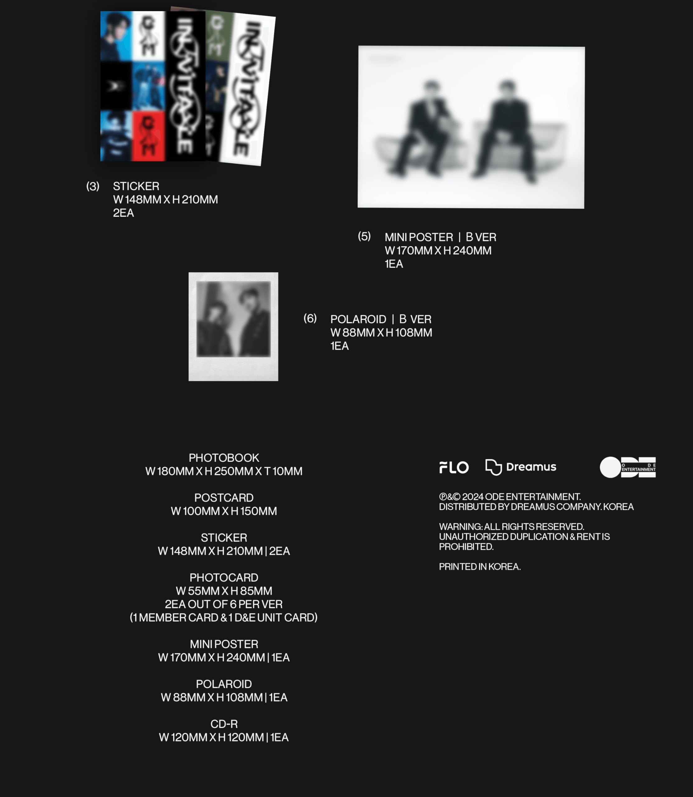 SUPER JUNIOR D&E INEVITABLE Album [A ver. + B. ver Full Set Album (Standard ver.)]+Pre Order Benefits+BolsVos Exclusive K-POP Inspired Digital Merches