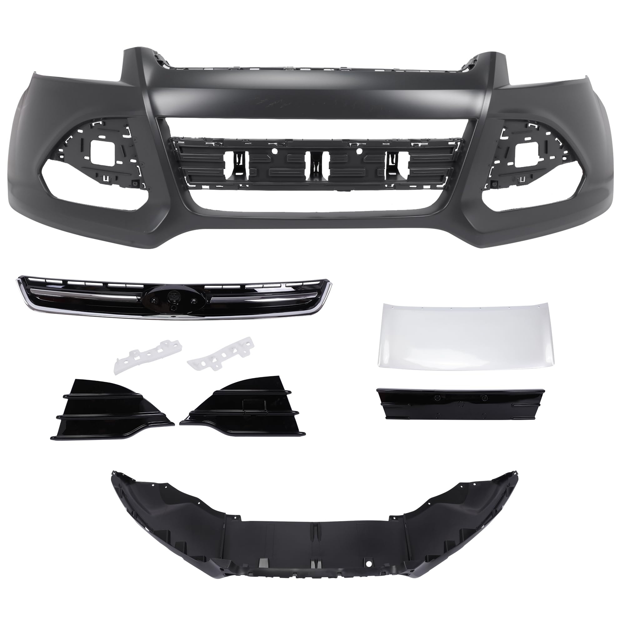 SCOOLKS Front Bumper Cover Set Compatible with 2013–2016 Ford Escape?7Pcs?