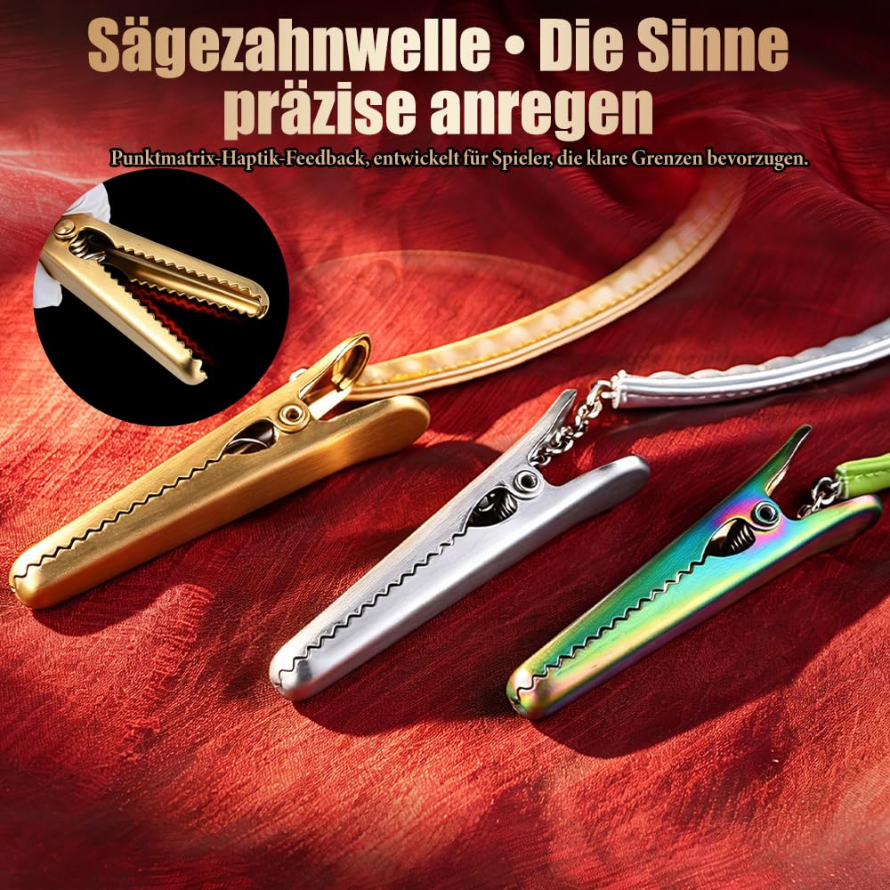 Elektrostimulation Nippelklemmen BDSMs Spielzeug für Nippel Zunge Klitoris Stimulation Nippelklemme mit 7 Elektroschockmodus SM Fetisch Elektro-Schock Sex Toyset Für Frau Männer Paare (Silber)