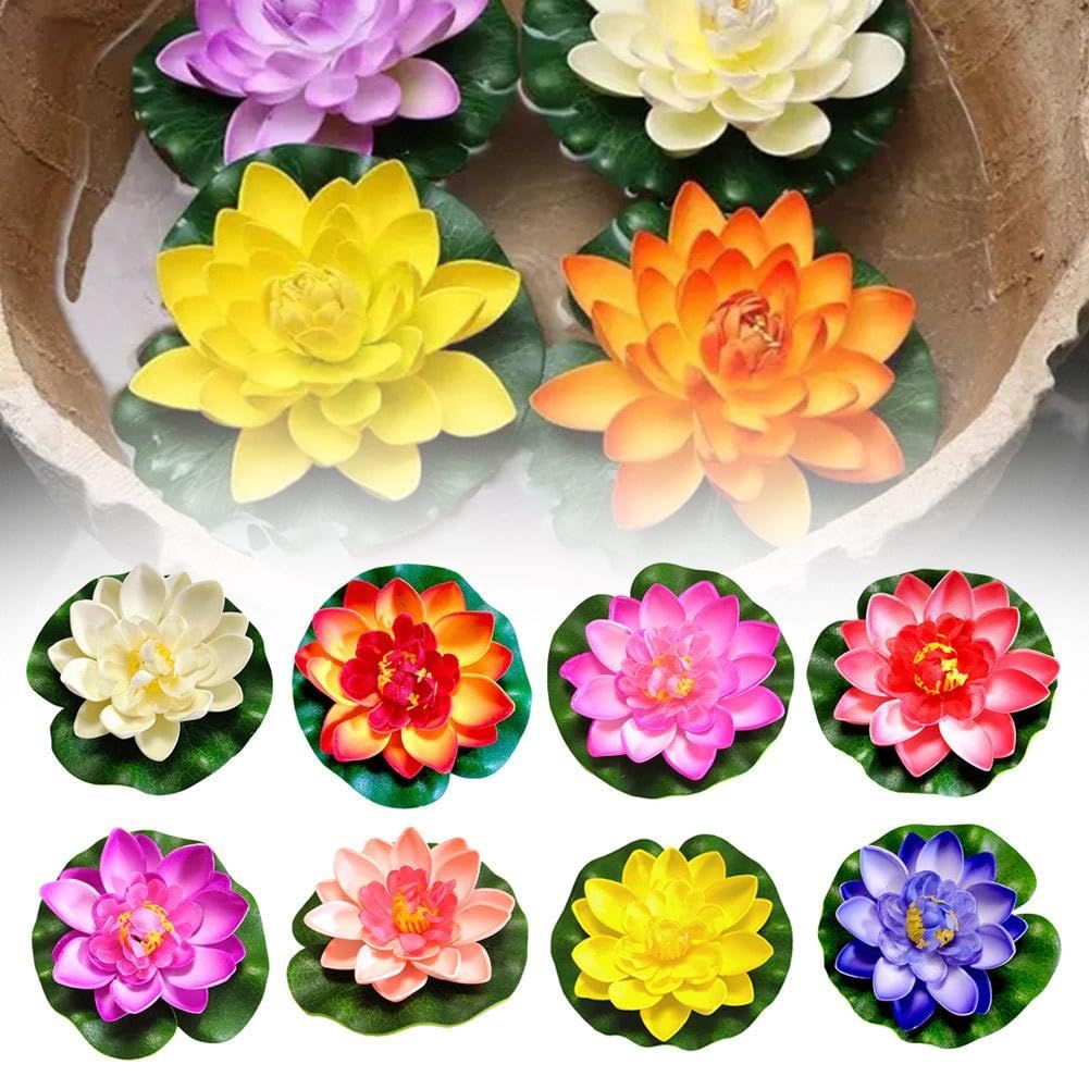 10 cm fiore artificiale galleggiante pianta finta realistica paesaggio ninfea per laghetto micro decorazione giardino