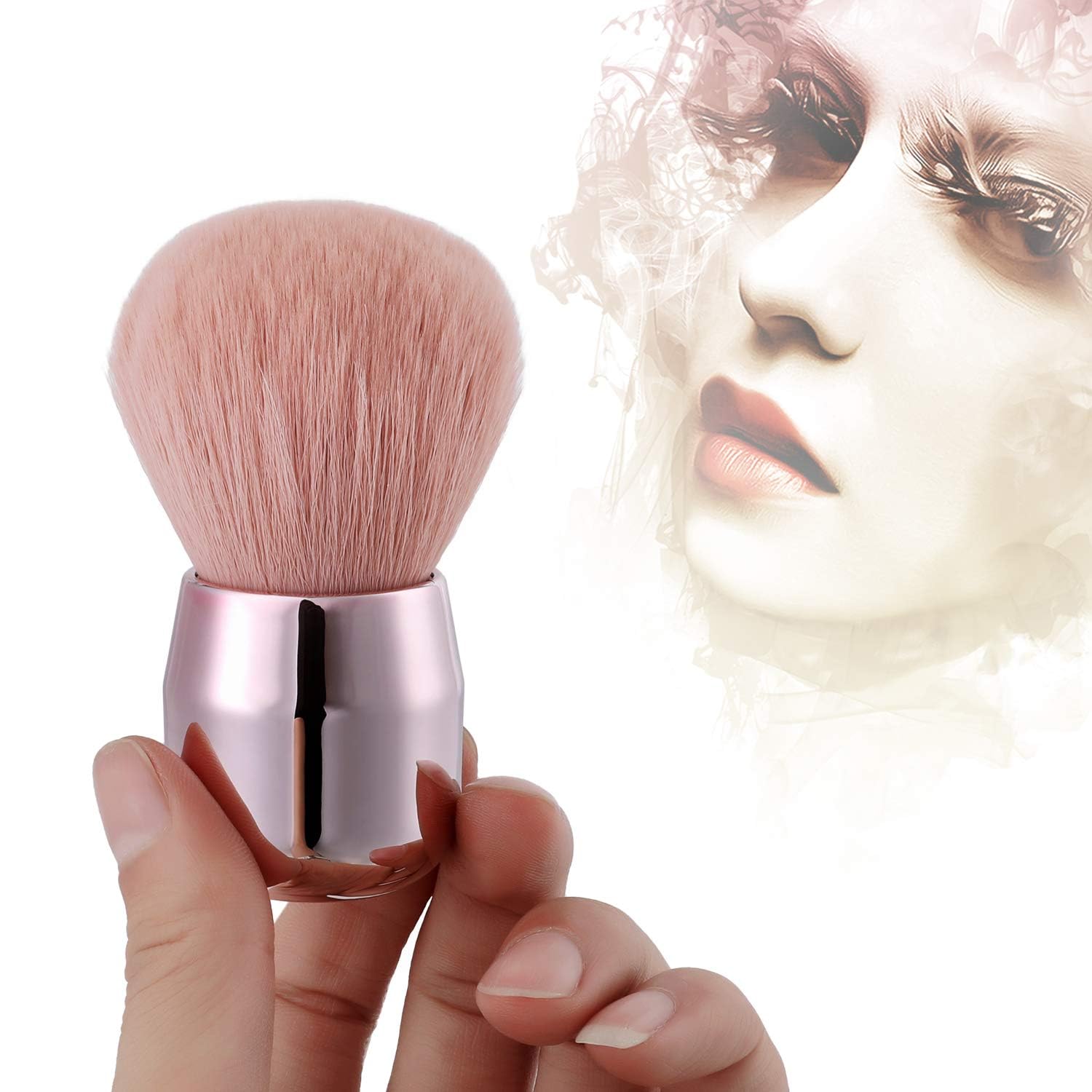 Mwoot nail art Dust Brush Remover Cleaner per acrilico gel UV, unghie polvere strass trucco fondazione (Rosa)