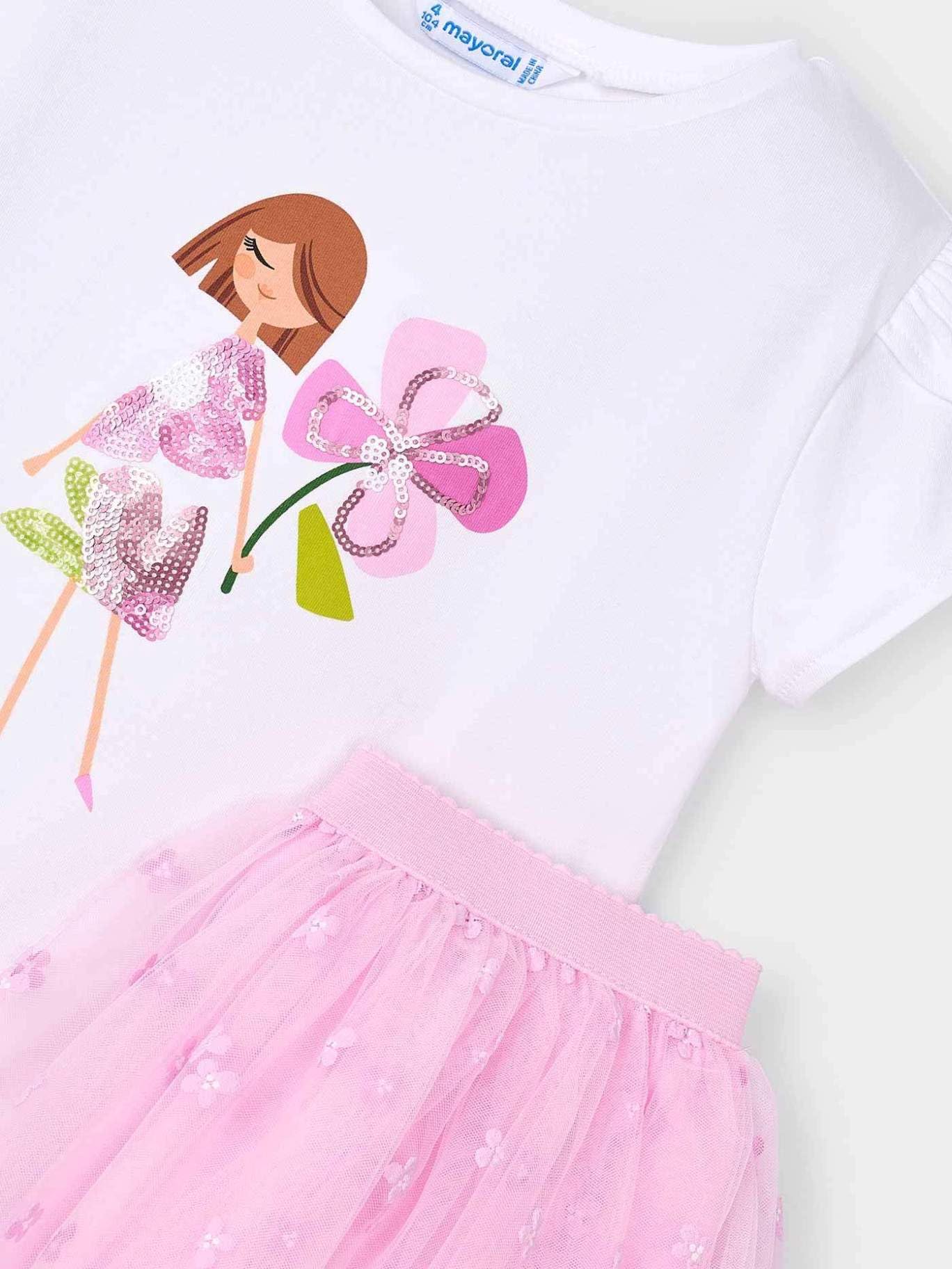 Mayoral Compl.Gonna Tulle per Bambine e Ragazze Malva