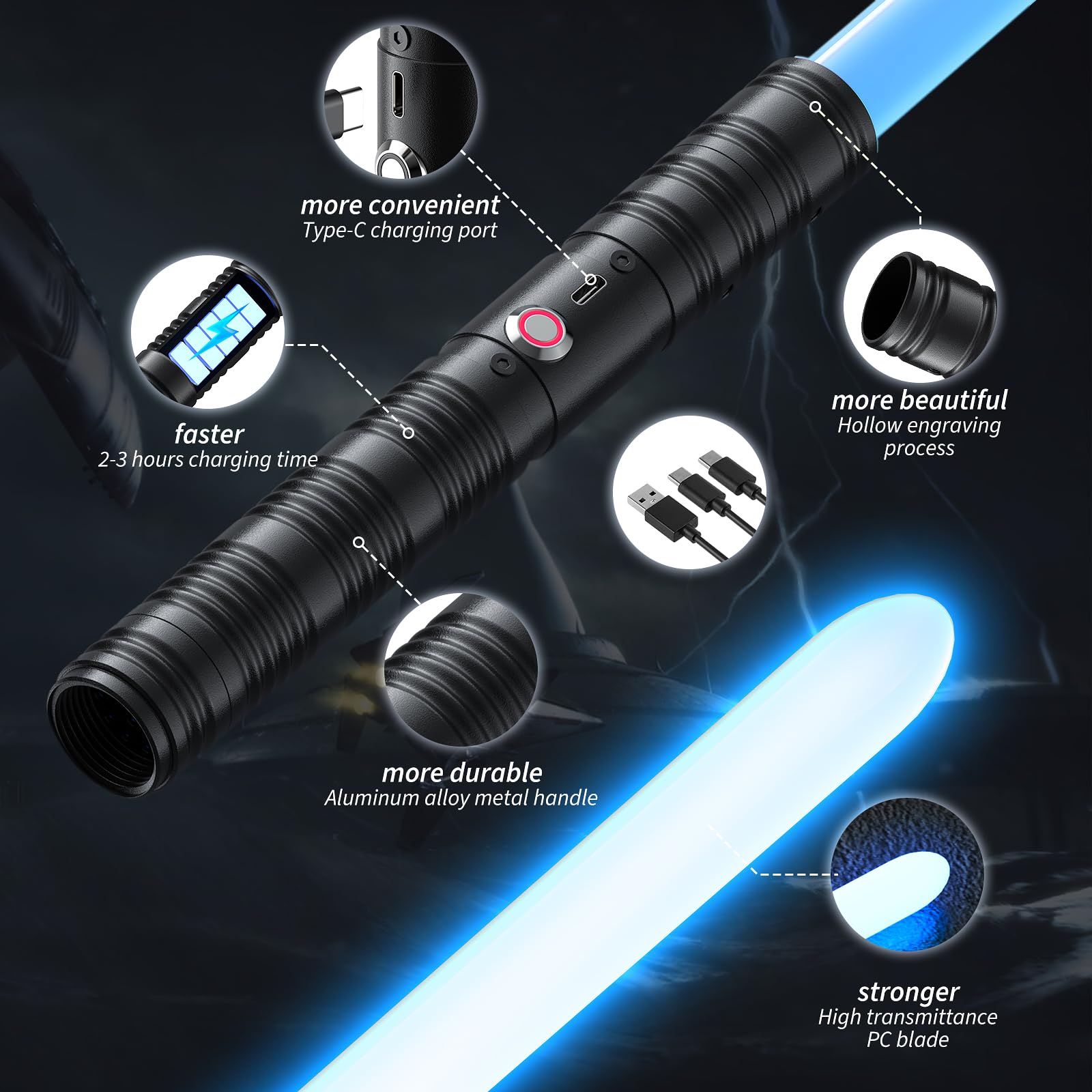 Amazon.com: Juxaxia Lightsaber 2 Pack - Metal Hilt Dueling Light