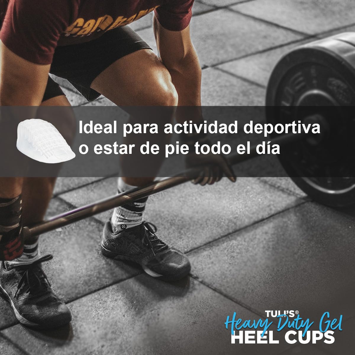 Tuli's Heavy Duty Gel Heel Cups – Taloneras de Gel – Inserto para la Absorción de Impactos, la Fascitis Plantar, Enfermedad de Sever y el Alivio de Dolores de Talón, 1 Par, Pequeño