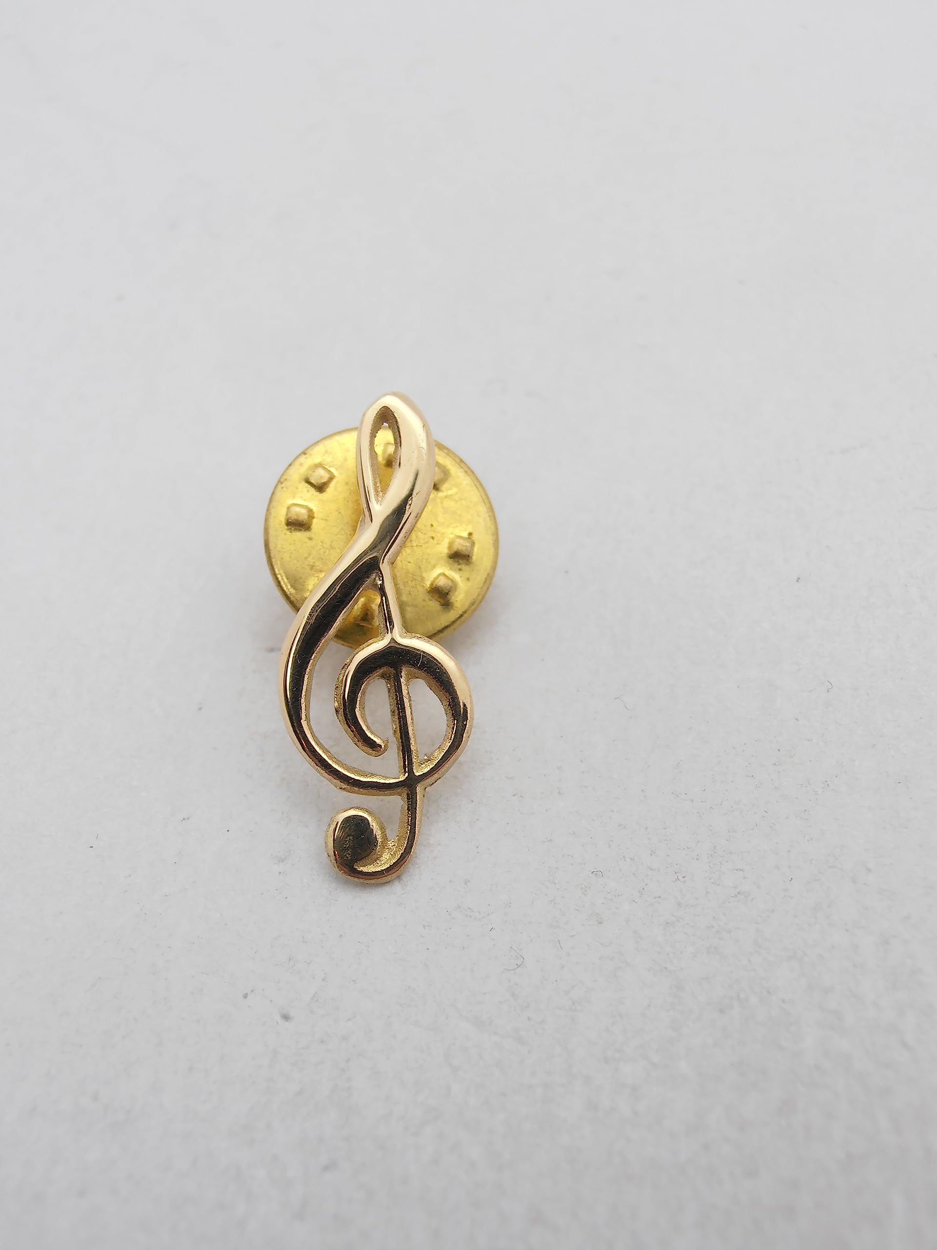 Chiave di Violino : Spilla da giacca in Oro Giallo 18 Kt (750 millesimi) - Sol - Musica - Musicista