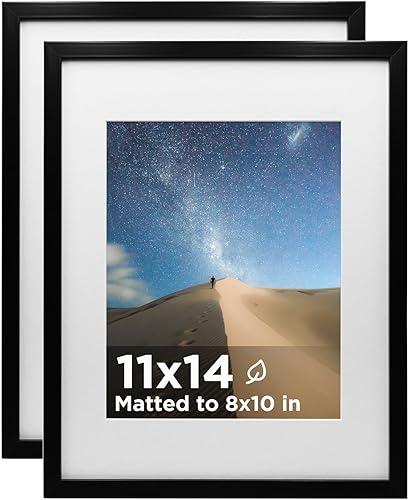 Vista 109 de KINLINK Juego de 2 portarretratos de 6 x 8 pulgadas, marco de fotos de madera mate de 4 x 6 pulgadas con plexiglás para 4 x 6 con paspartú o 6 x 8