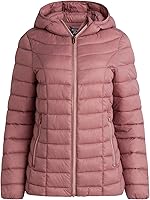 Reebok Women's Lightweight Puffer Jacket - Quilted Zip-Up Winter Coat with Hood, Pockets & Glacier Shield for Active Comfort
