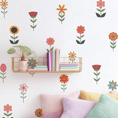 Miniatura 12 de QUCHENG Vinilos de Pared Boho para Dormitorio de Niñas, Calcomanías Extraíbles para Guardería, Decoración de Habitación para Niños, Murales