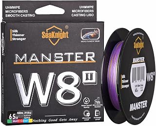 SeaKnight W8 II Sedal de Pesca Trenzado de Agua Salada de 8 Capas, 150 m/300 m/500 m, Polietileno Trenzado, 8 Hilos, para Carpa, Trucha, 15-100 kg