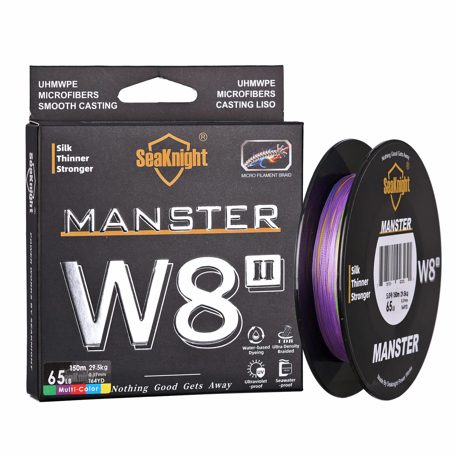 Seaknight W8 II 8 Strands Braided Lines 150M/300M/500M Smooth PE Braid Multifilament Carp Fishing Lines Saltwater for Sea Fishing 15-100LB