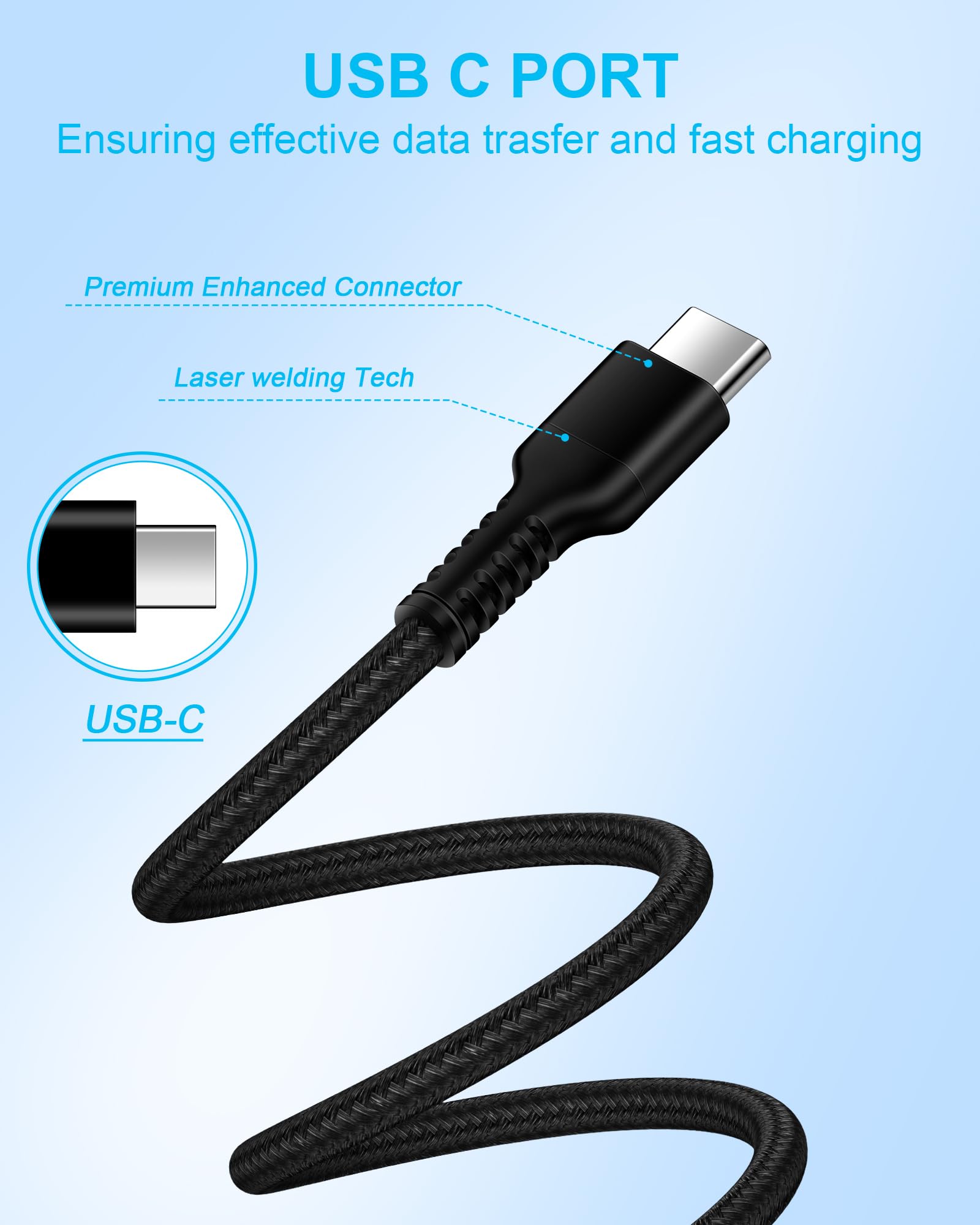 Carplay - Confezione da 2 cavi USB C per ricarica rapida per iPhone 17 Pro Max 17Pro Air 16e 16 15 Plus, da USB a USB-C intrecciato USBC Android Car Play cavo di alimentazione tipo C Apple Galaxy 0,9
