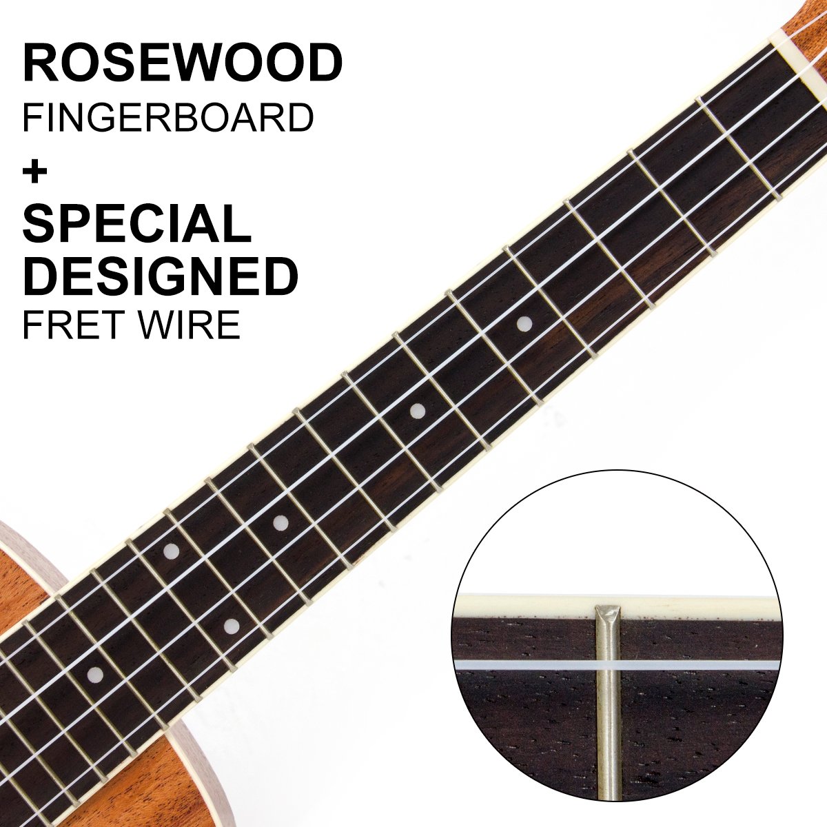 Kmise Laminiertes Mahagoni Decke Tenor Ukulele 66 cm Hawaii Gitarre Rosette Schallloch Abalone matt W/Tasche