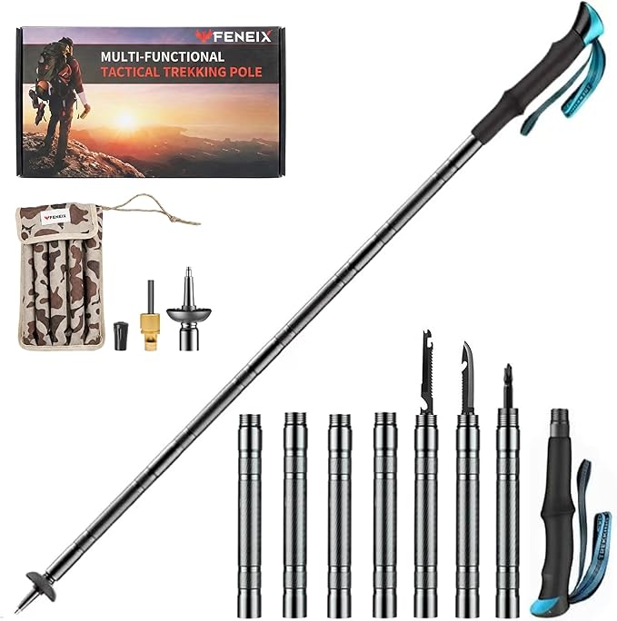 FENEIX Collapsible Hiking Stick – Aluminum Walking Trekking Poles