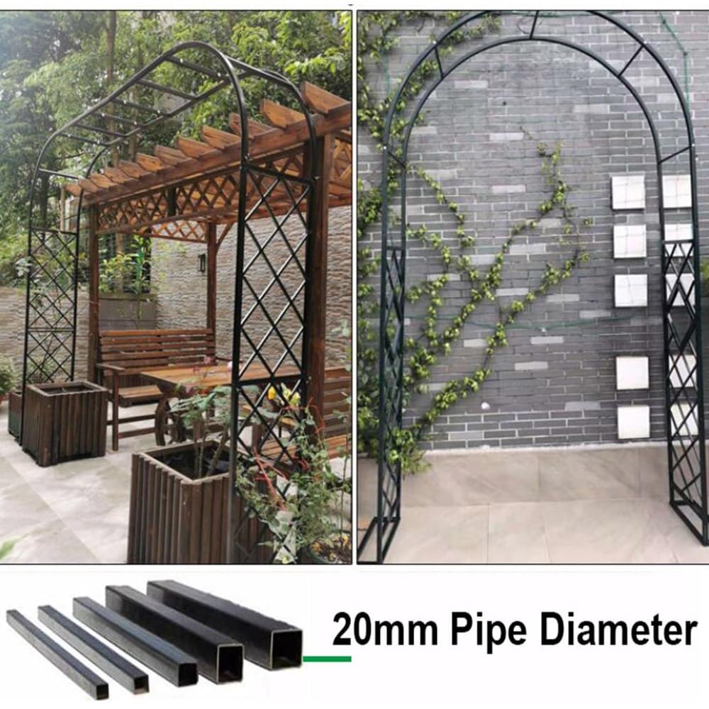 Gartenbogen mit Rankgitter für Kletterpflanzen, Metall Hochzeitsbogen Breit 139.7 cm 180.3 cm 200.7 cm 221.0 cm 241.6 cm 279.4 cm 299.7 cm 320.0 cm 340.4 cm Gartenbogen für Hochzeit Gartenparty