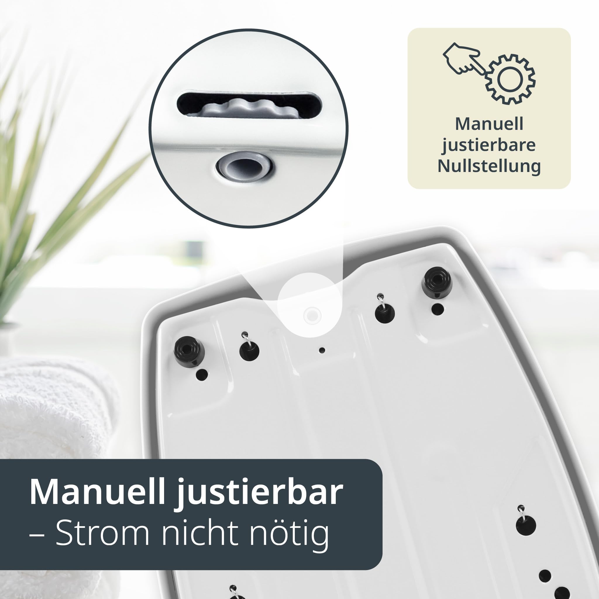ADE Körperwaage analog im Retro Look | rutschfeste Wiegeoberfläche | mechanische Personenwaage mit extra großer Anzeige | ohne Batterie | bis 136 kg | schwarz
